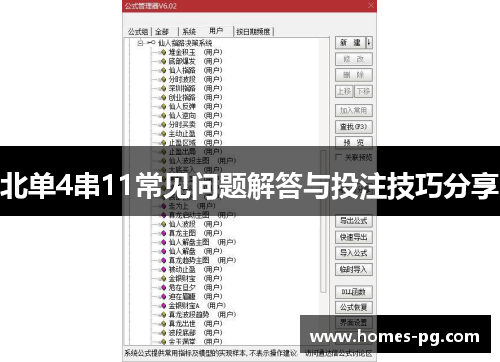 北单4串11常见问题解答与投注技巧分享